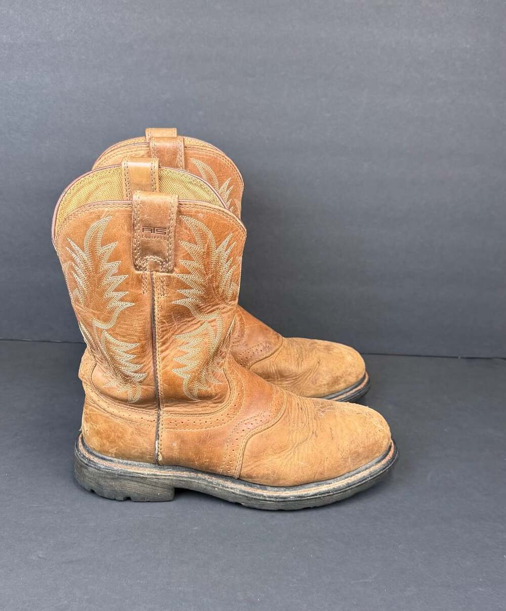 Ariat Men's Steel Toe Western Boots Brown Leather US 10 D Style 10002437